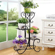 4 Tier 4 Potted Plant Stand Multiple Flower Pot Holder Shelves Planter Rack Storage Organizer Display for Indoor Garden Balcony