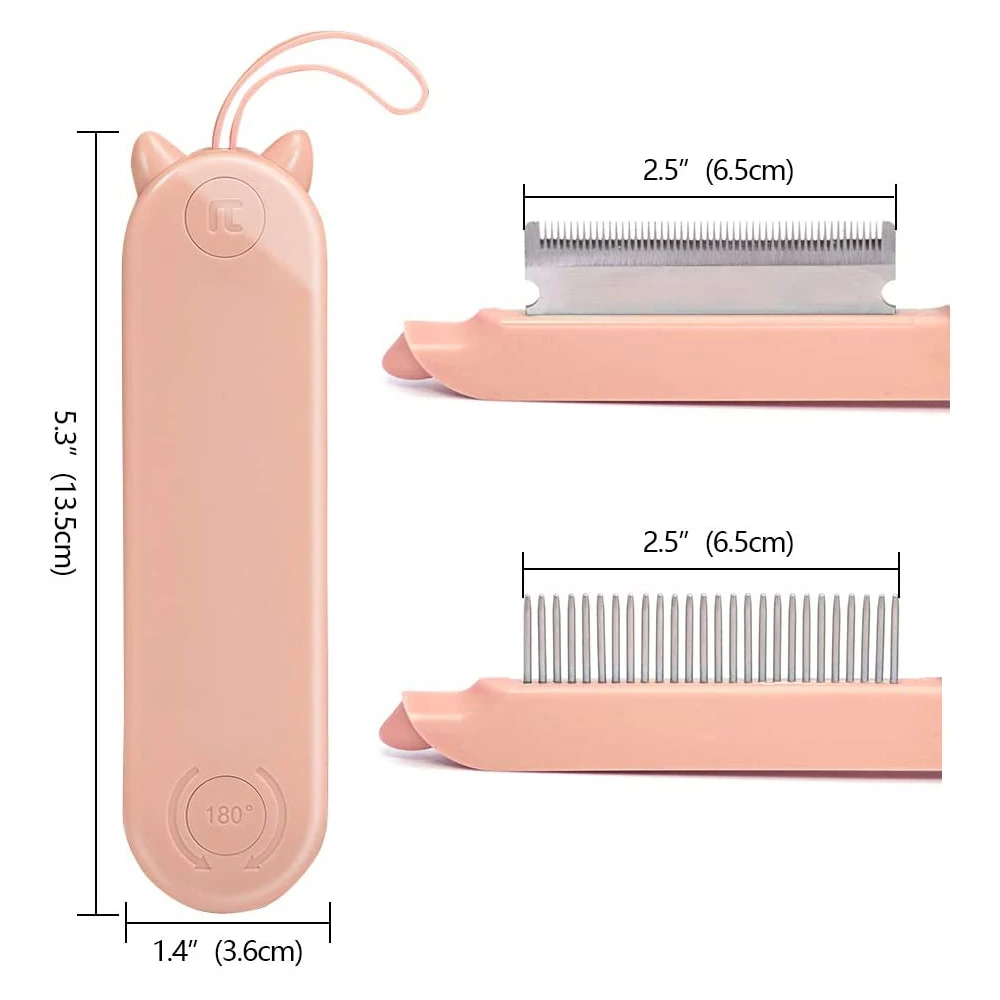 

Foldable 2 In1 Multi-Functional Pet Hair Comb For Cat Dog Hair Remover Dog Cat Comb Deshedding Brush Pet Trimmer Combs
