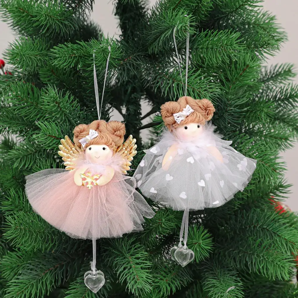 

Christmas Tree Decorations Pendants Exquisite Cartoon Heart Girl Cloth Decorative Hanging Doll Adornments Home Decor Ornaments