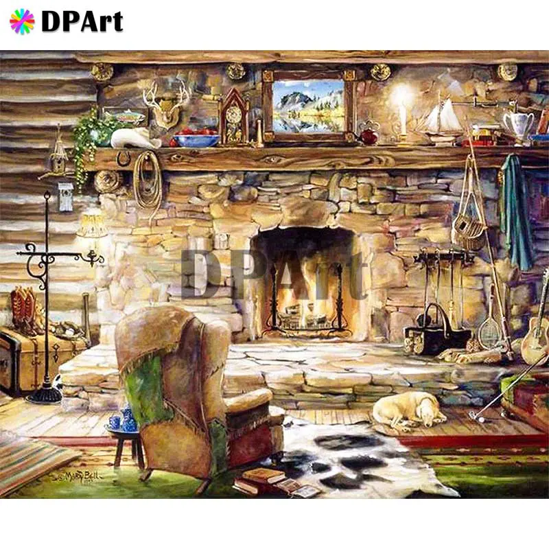 

Diamond Painting 5D Full Square/Round Drill Fireplace House Home Daimond Embroidery Painting Cross Stitch Mosaic Picture M944