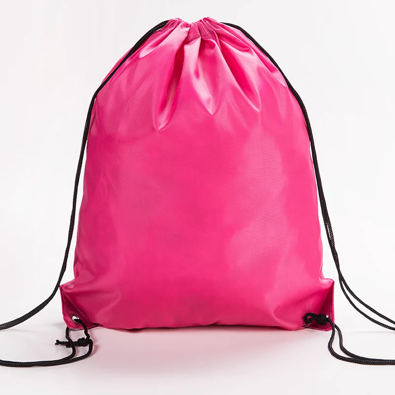 Портативная сумка на шнурке, полиэстер, студенческий рюкзак, Оксфорд, водонепроницаемый спортивный рюкзак для верховой езды, спортивная обувь, органайзер для одежды - Цвет: rose red