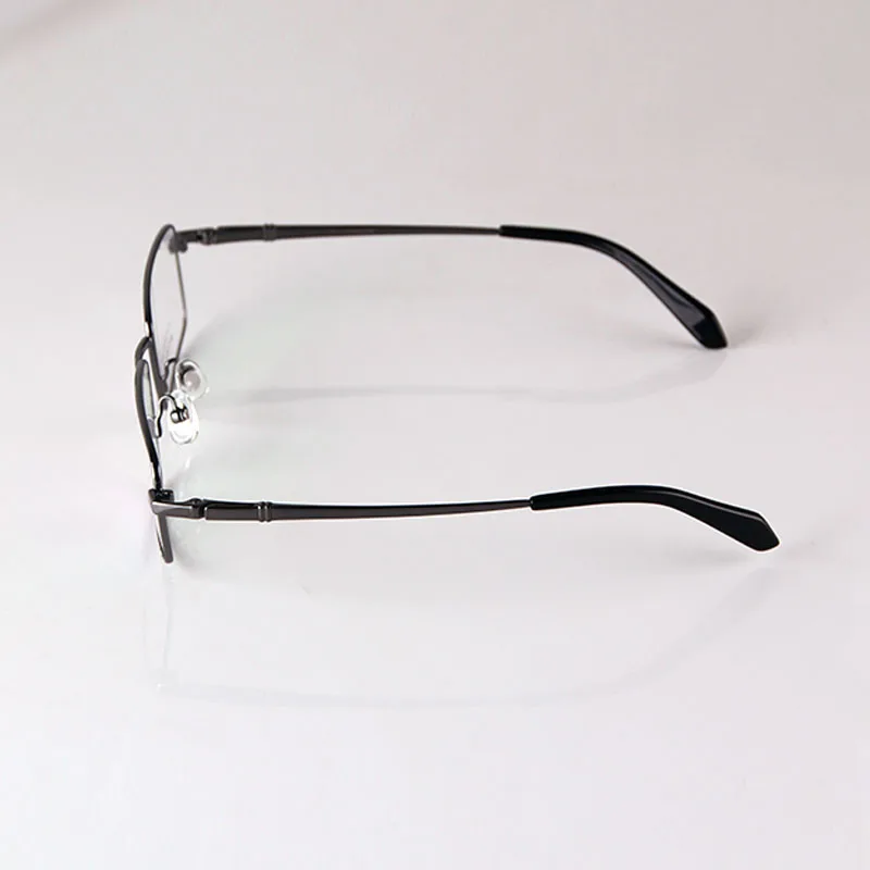 Очки для чтения HEJIE мужские из чистого титана прямоугольная полуободковая серая