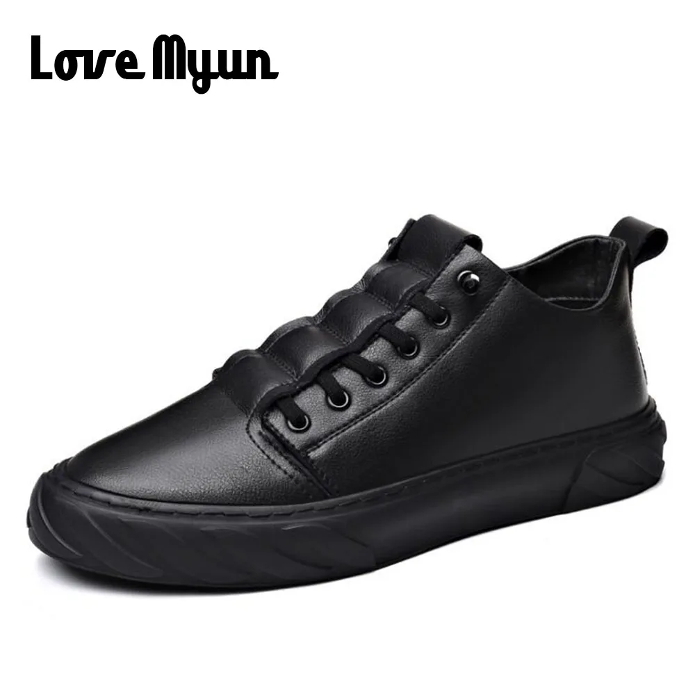 Мужская Повседневная дышащая обувь черные и белые кроссовки на шнуровке A11-87Z