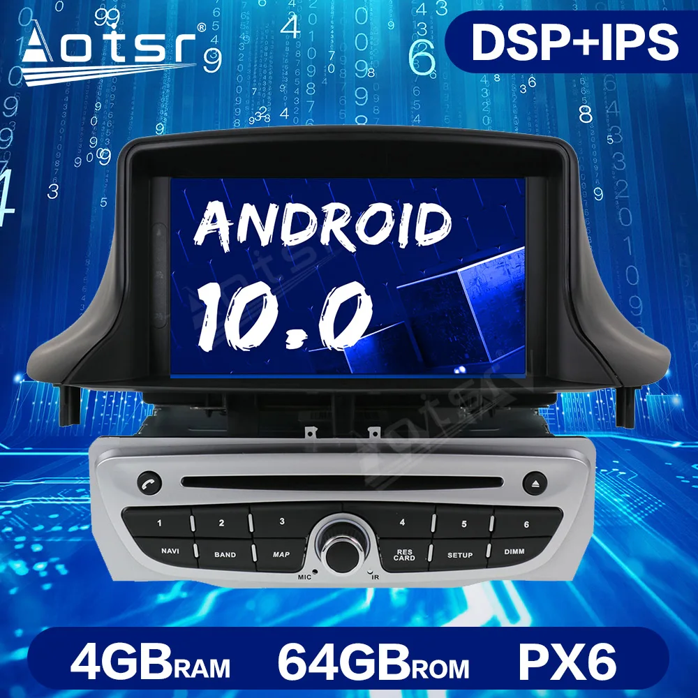 Автомобильный DVD плеер PX5/6 на Android 10 0 для Renault Megane 3 Fluence 2009 + стерео головное