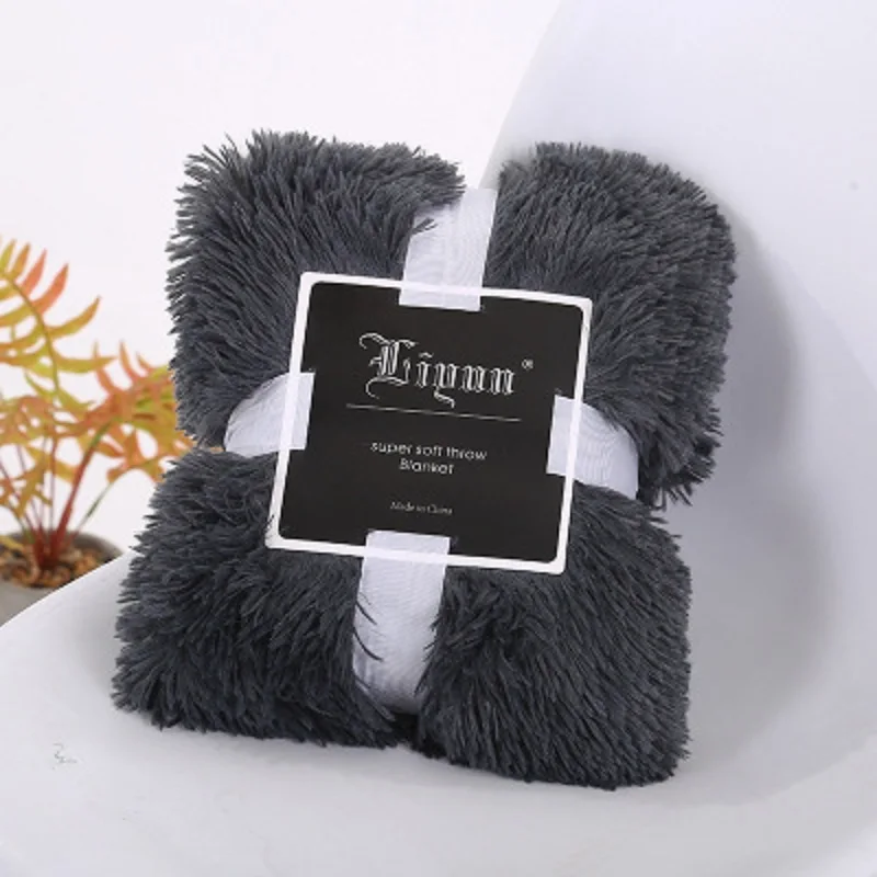 

Soft Fur Throw Blanket on the Couch Long Shaggy Fuzzy Fur Faux Bed Sofa Blankets Warm Cozy With Fluffy Sherpa Dropshipping