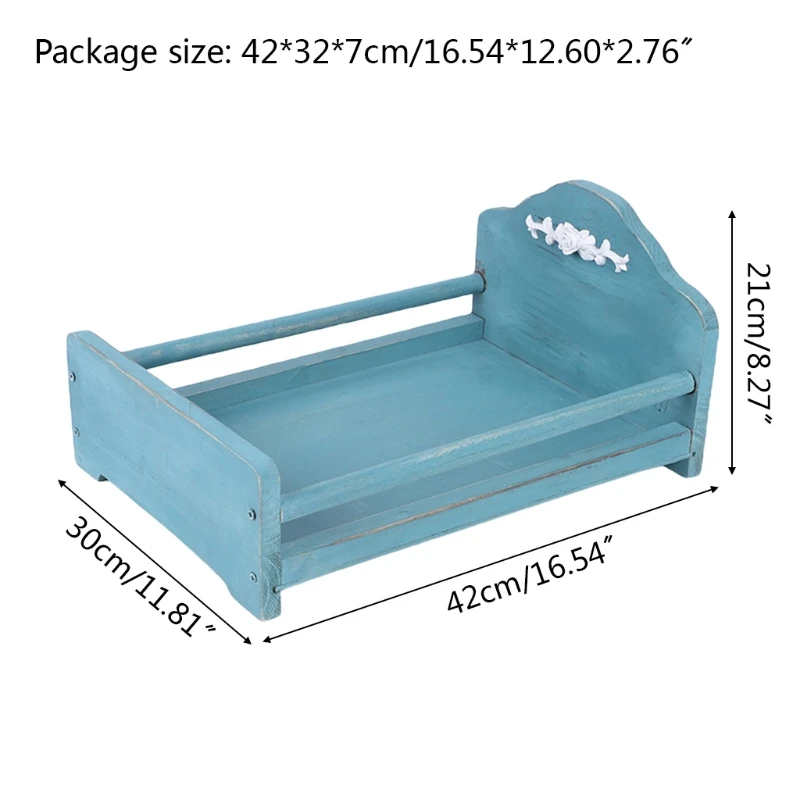 

Newborn Posing Detachable Mini Bed Baby Photo Shooting Props Wooden Crib Infant Photograph Accessory