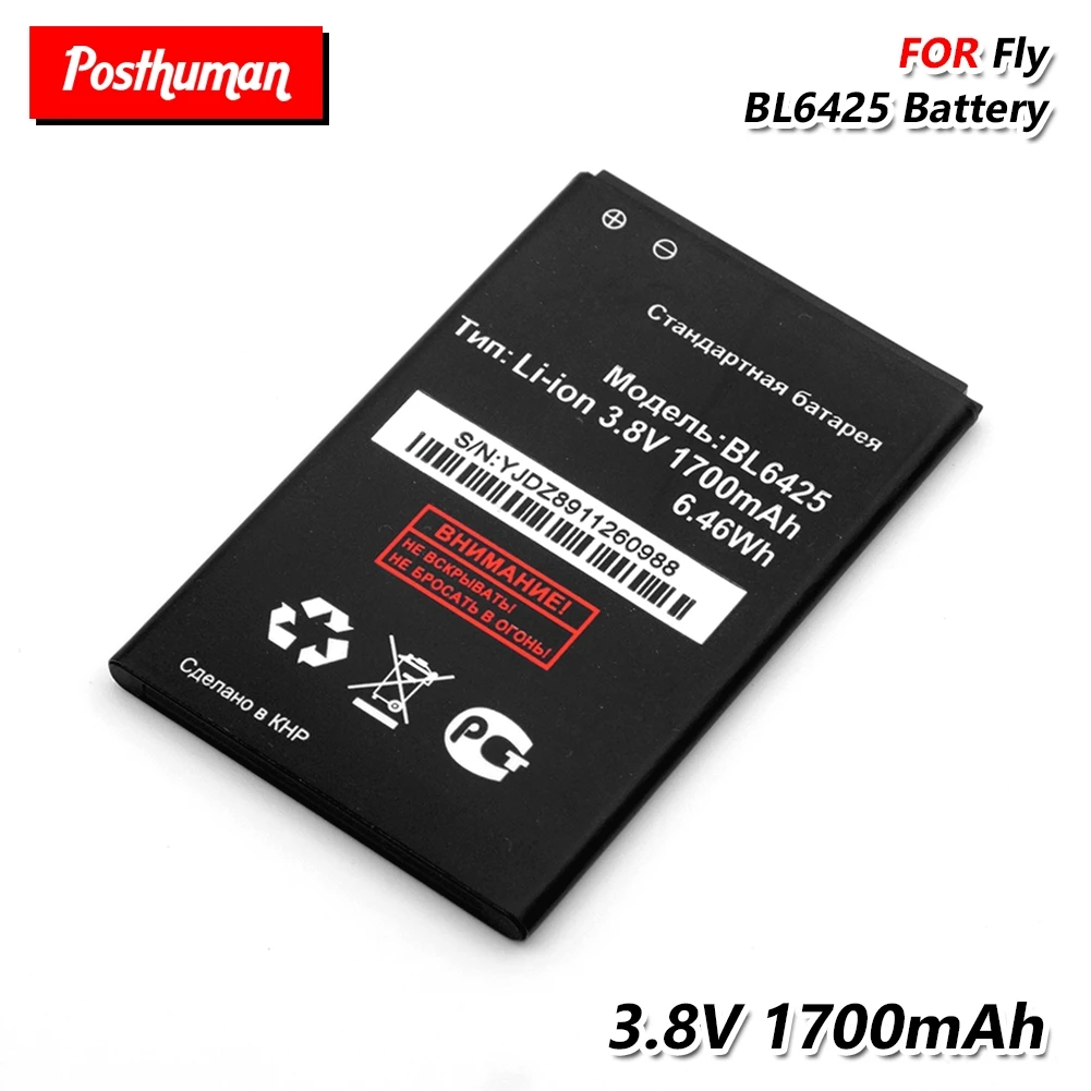 Аккумулятор BL6425 1700 мАч для Телефона FLY FS455 Nimbus 11 FS456 14 8 FS456|Аккумуляторы мобильных
