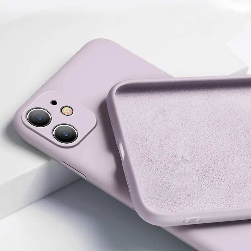 

Luxury Original Liquid Silicone Case For iPhone 12 11 Pro Max Mini Candy Cases For iPhone 12 7 8 6 6S Plus XS X XR SE 2020 Cover