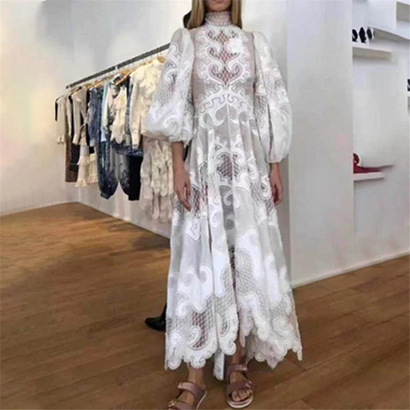 Женское кружевное платье ажурное вечернее с рукавом до локтя Новое поступление