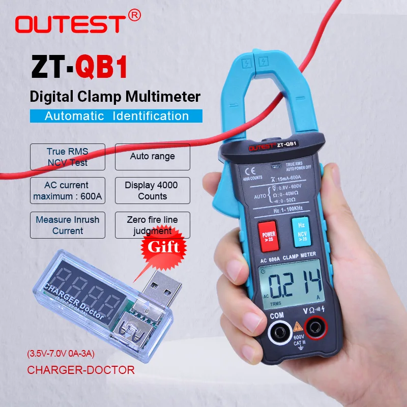 Цифровой мультиметр OUTEST устройство для измерения яркости силы тока 600 А