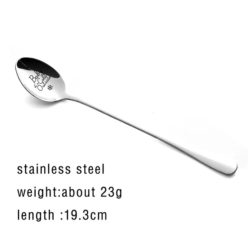 

1 Piece Stainless Steel Merry Christmas Lettering Spoon Party Tableware Pendant Dining Table Home Decoration Gift Spoons