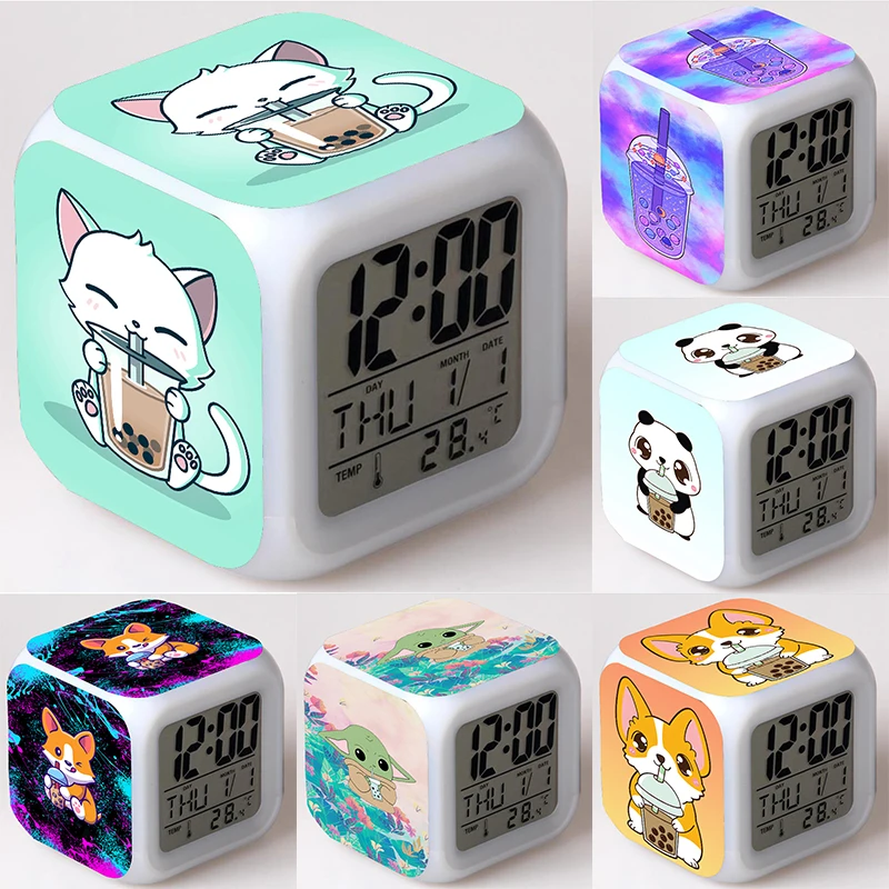 Будильник Boba в виде кошки панды игрушки светодиодный сенсорный