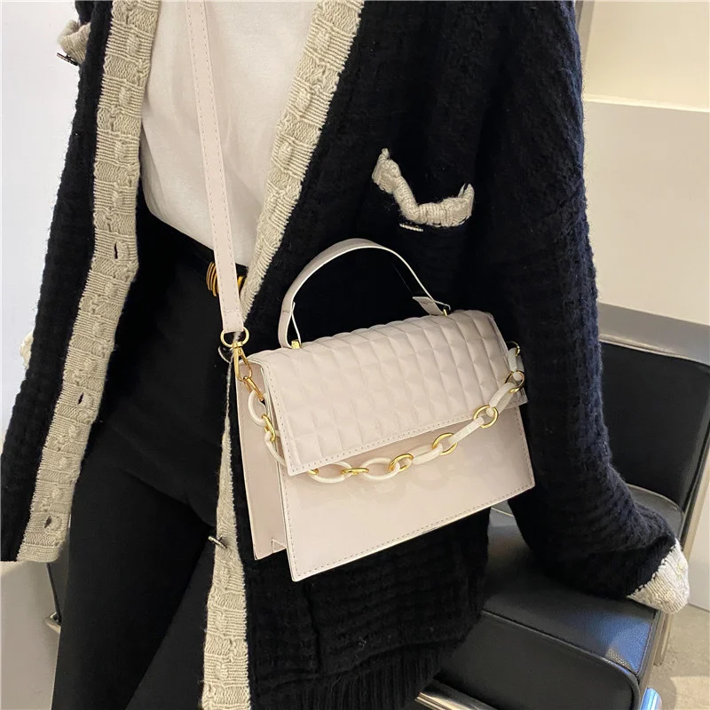 

Bag Women's Winter Fashion New One Shoulder Messenger Bag Tide Small Square Bag Rhombic Lattice Bag Handbag Chain Bag