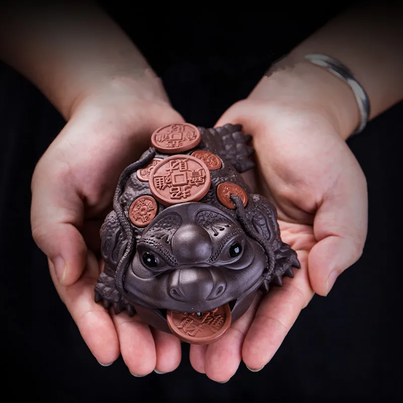 WHYOU Фиолетовый Глиняный чай для домашних животных ручной работы статуэтка Лаки