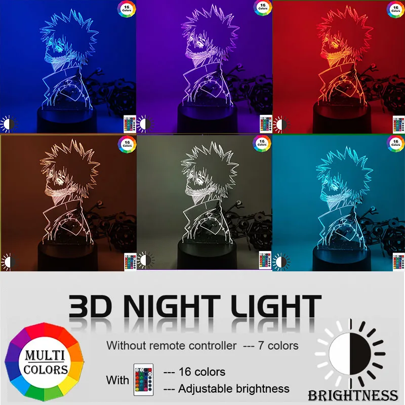 Акриловый 3d лампа с героями из мультфильма Мой герой Dabi светодиодный светильник