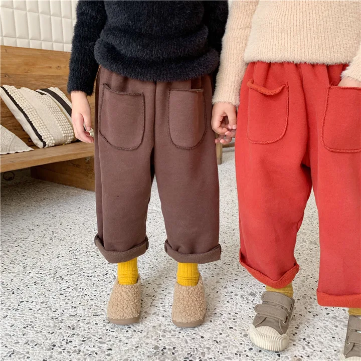 Детские брюки для малышей повседневные свободные плотные в Корейском стиле