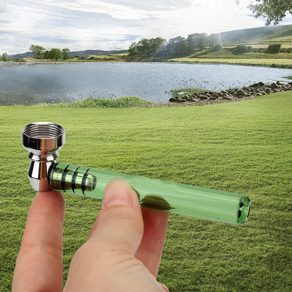 Металлическая табачная ручная ложка съемная травяная трубка с прозрачной ручкой