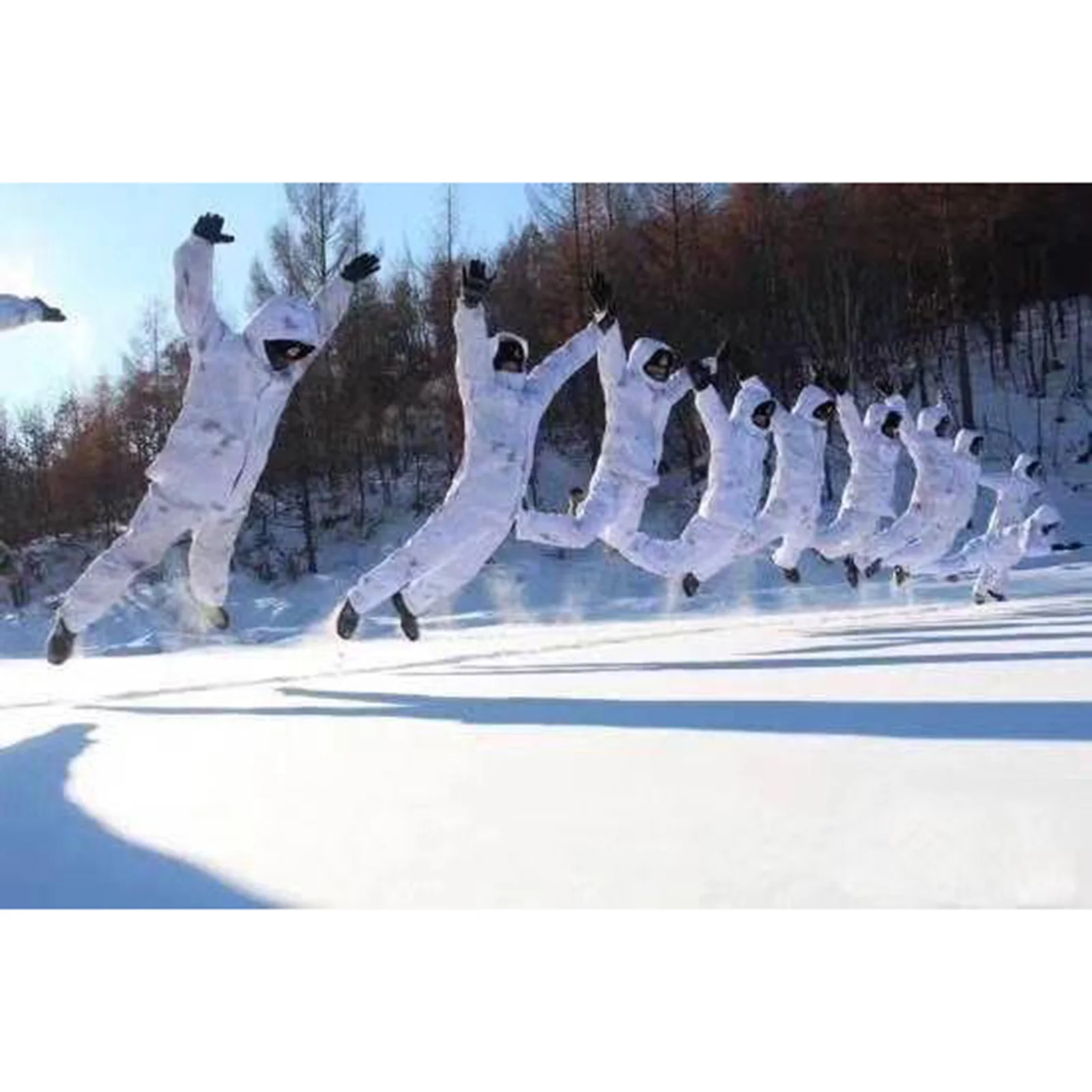 Outdoor Winter Camouflage Clothing Suit Hunting Ghillie Waterproof Rain Poncho Snow Raincoat Jacket | Спорт и развлечения