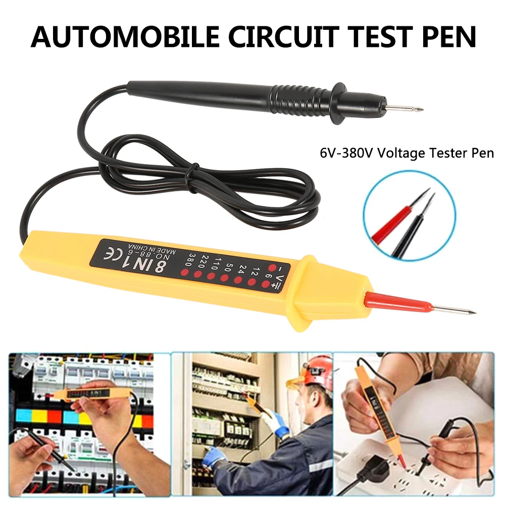 

Electric Circuit Testers 8 In 1 Voltage Tester Multi-Function Probe Pen Continuity Detector Pen Meters Tester 6V-380V