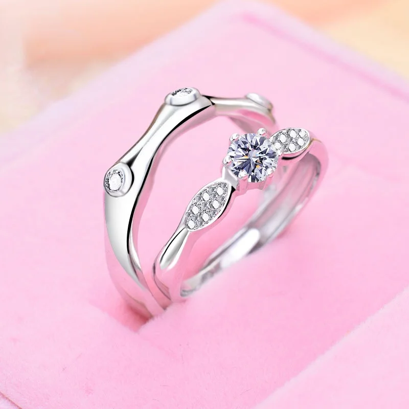 

Мужское и женское кольцо из серебра 925 пробы с имитацией бриллианта