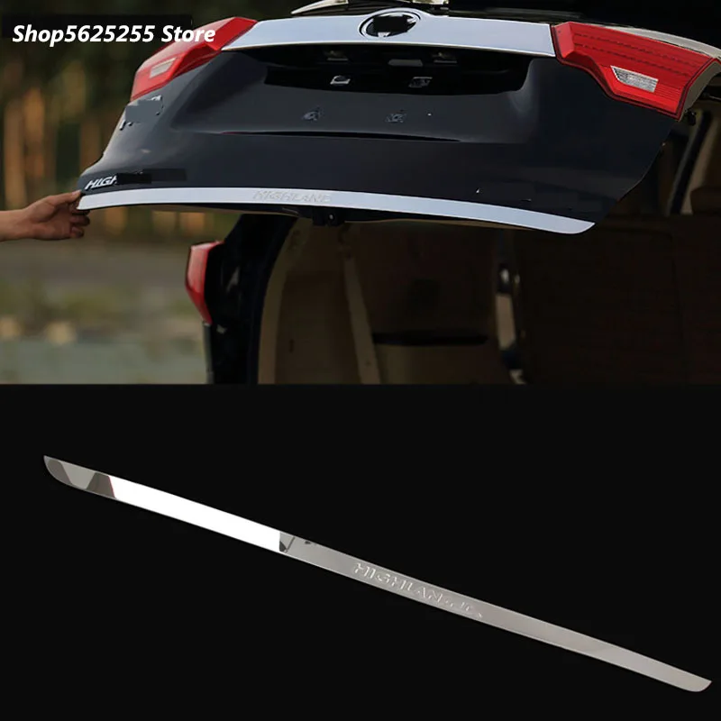 

Rear Trunk Lid Tailgate Cover Trim For Toyota Highlander 2017 2019 2020 2021 Accessories Hatch Door Handle Molding Strip 2018