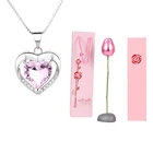 Креативное любовное ожерелье с имитацией металлической розы, розово-красный подарок на день рождения для подруги, подарок на день матери, сувениры Вечерние