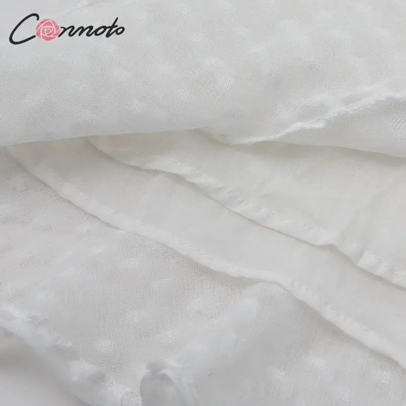 Conmoto осень женское белое короткое платье с длинным рукавом женское платье с рюшами и цветочной вышивкой на шнуровке мини-платье для леди плюс размер Vestidos