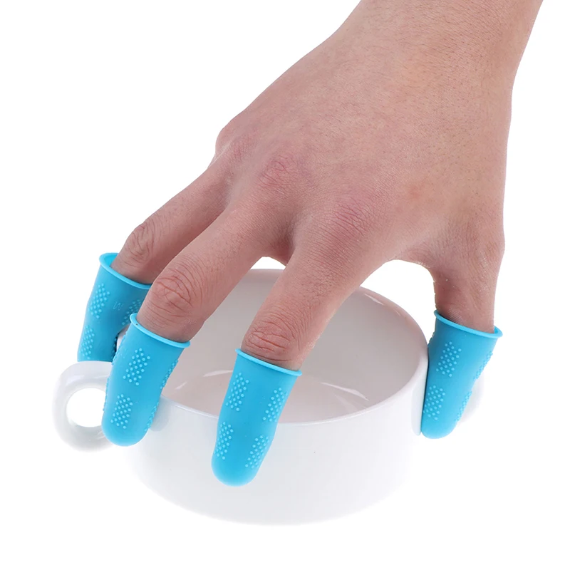 

5pcs Silicone Finger Protector Sleeve Cover Anti-cut Heat Resistant Anti-slip Fingers Cover For Cooking Kitchen Tools