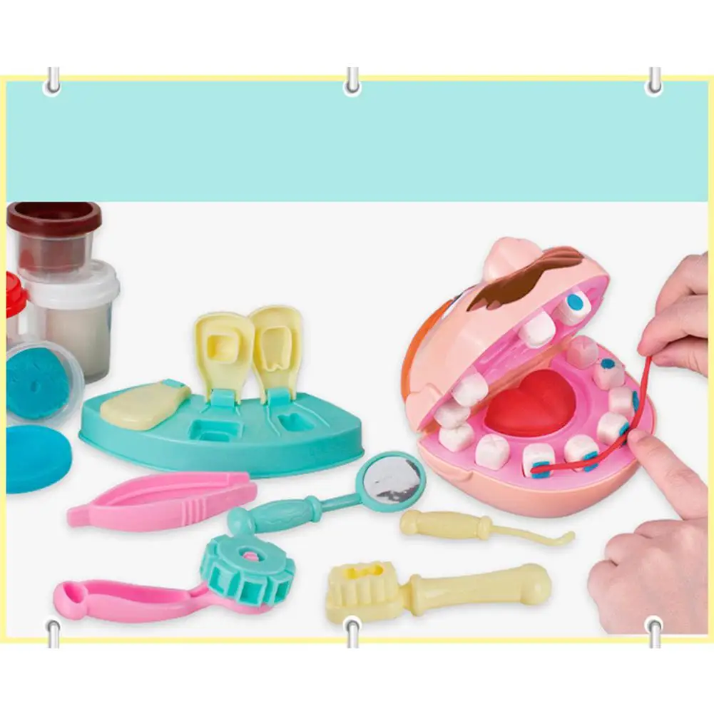 None Kids Pretend Role Play Dental Tooth Extraction Clay Mold Toy Plasticine Modeling Tool Kit | Игрушки и хобби