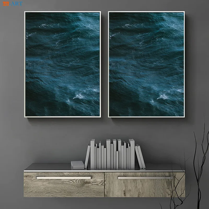 Калифорнийская поднятая Картина на холсте Постер океана волны настенное