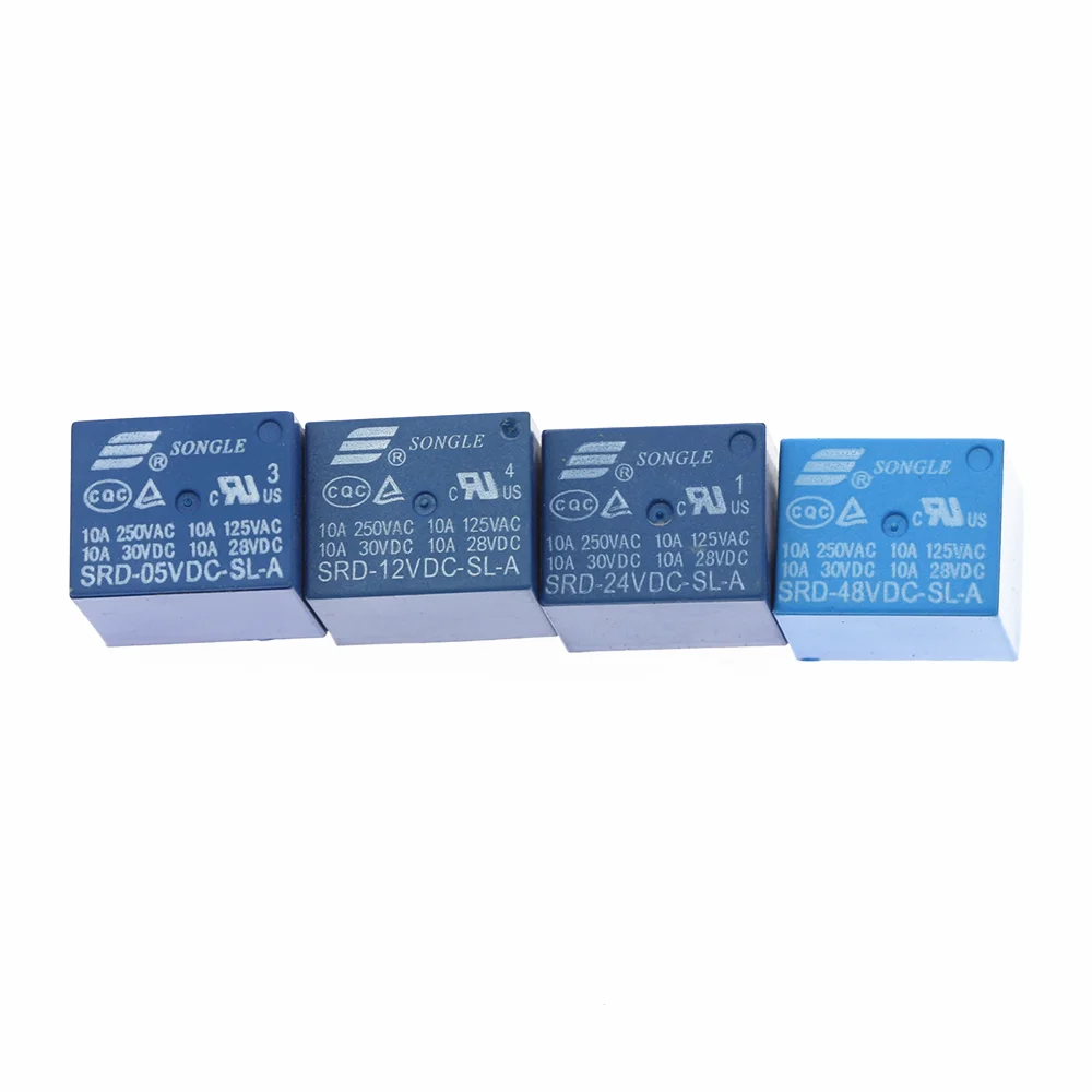 5 шт. реле SRD 05VDC SL A 12VDC 24VDC 48VDC 5V 12V 24V 48V 10A 250VAC 4PIN T73|Реле| |