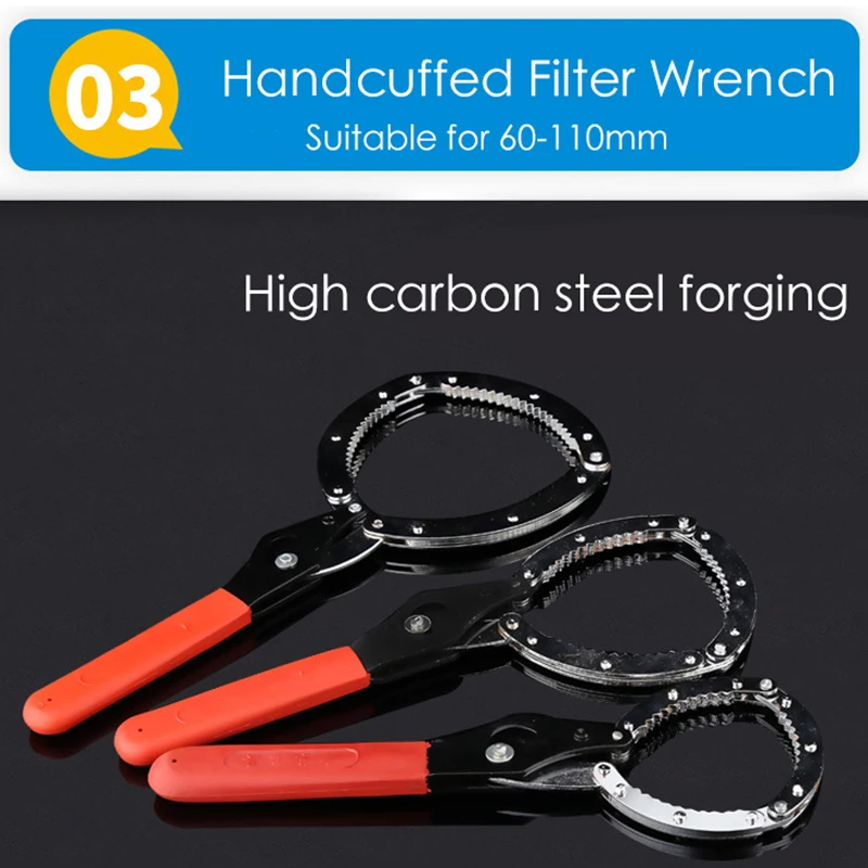 

Belt Wrench oil filter puller Strap SpannerChain Oil Filter Cartridge Disassembly Tool oil filter wrench Adjustable Strap Opener