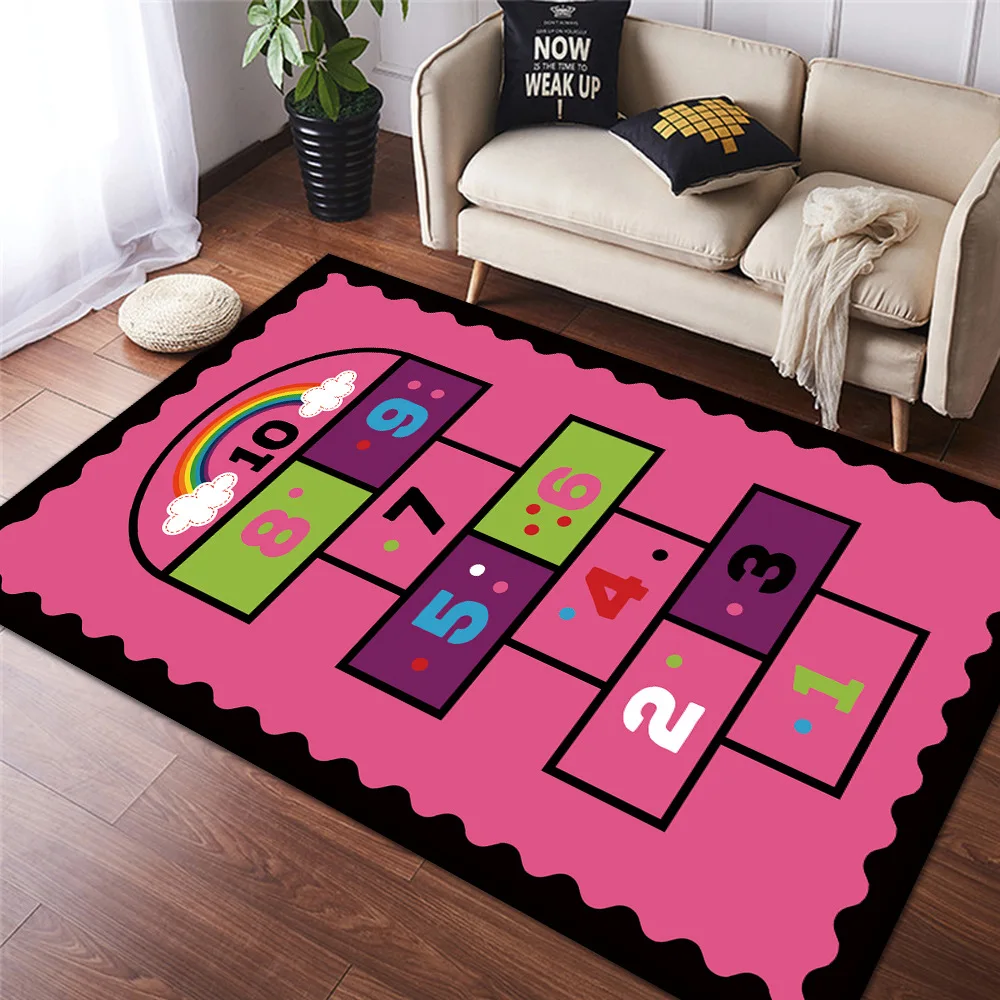 

Cartoon Child Game Carpet Kids Room play Area Rugs Girls Bedroom Soft Rug Baby Playing Crawling Carpets for Living Room Home Mat