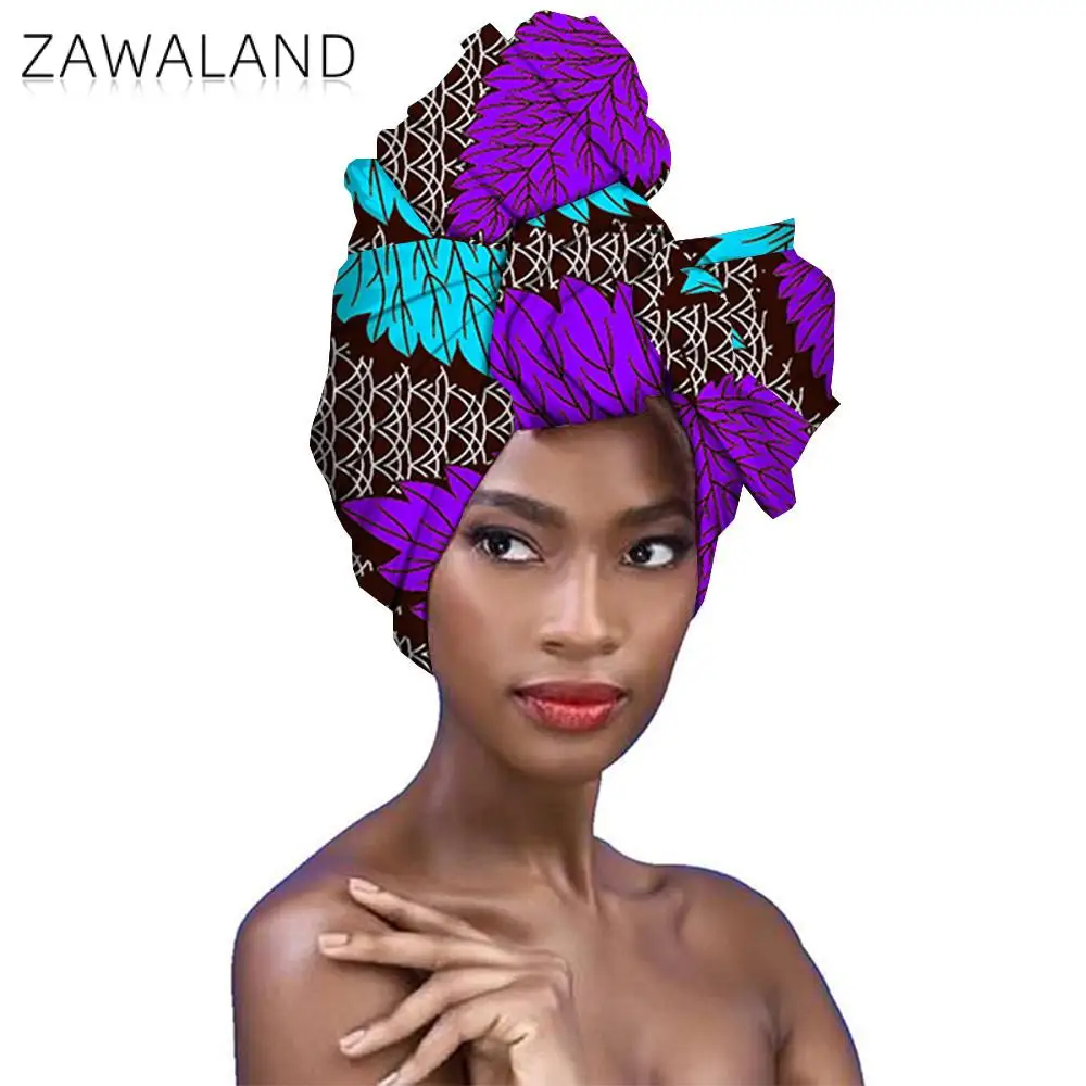 Zawaland женские головные шарфы с бантом в африканском стиле модный Печатный тюрбан