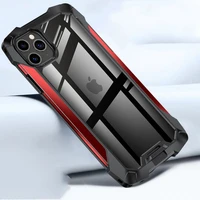 shockproof case for iphone 11 12 pro max xs x xr 7 8 plus soft silicone transparent airbag metal frame back phone cover luxury