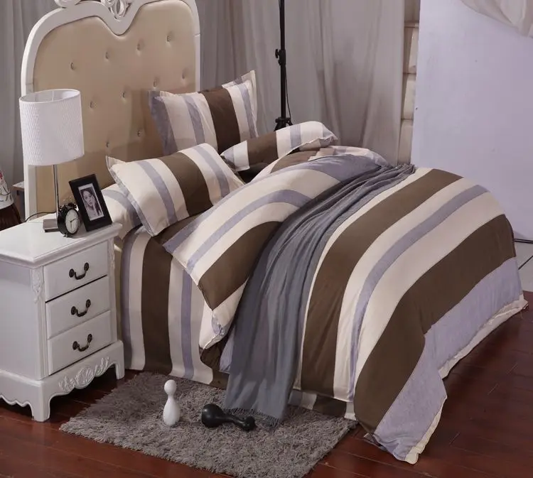 2Colours New Arrival 4 Pcs All Size Duvet Cover with Pillow Case Quilt Cover Bedding Set Single Double King