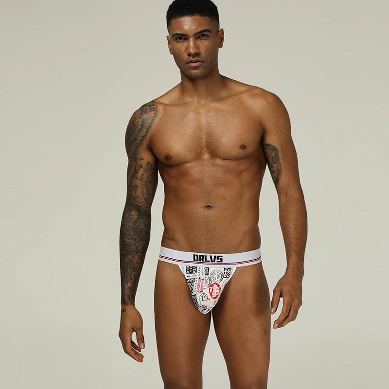 Мужские трусы джоки AIIOU черные Трусы стринги с индивидуальным принтом Тонги