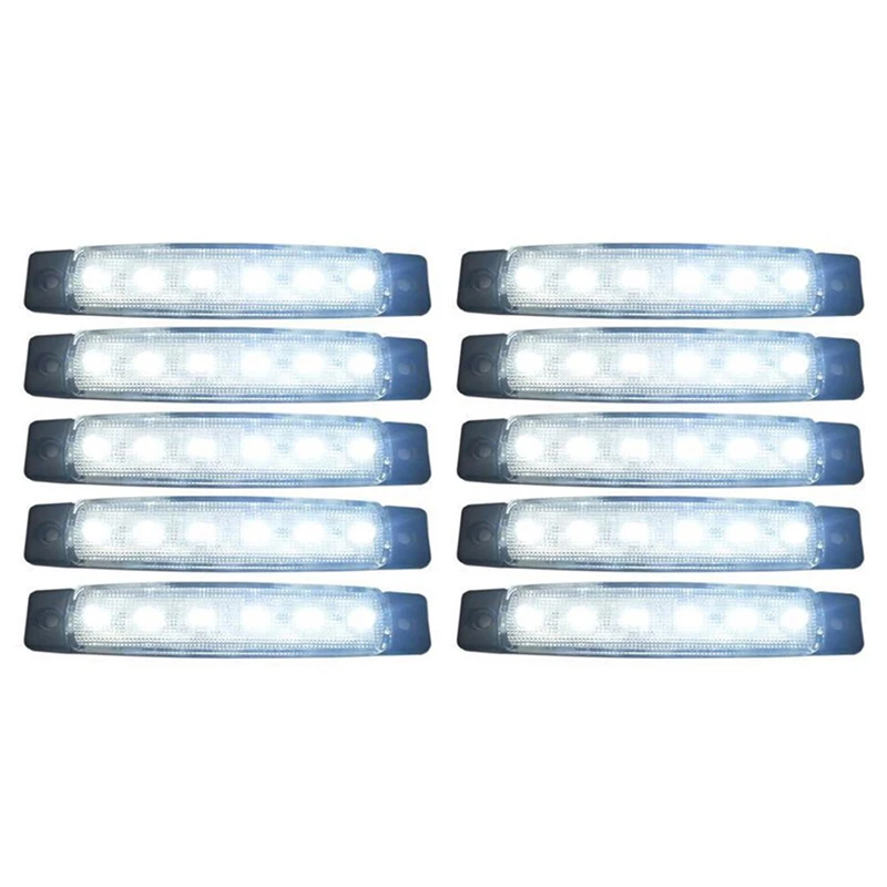 

10 pieces 24V Tail 6 SMD LED side indicator Indicators rear lamp white light for buses / trucks / trailers / trucks MA565