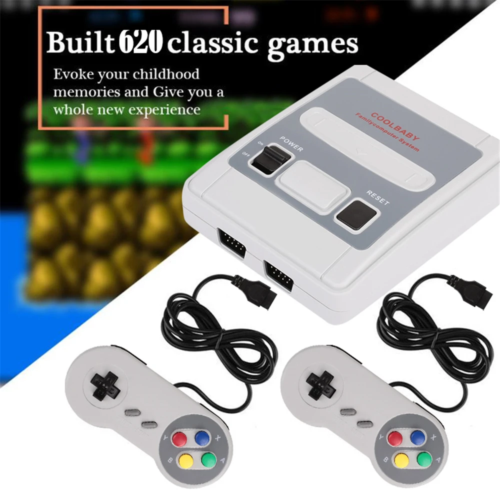 Super SNES мини семейный ТВ 8 бит видео игровая консоль Ретро Классический AV выход видео Портативный игровой плеер встроенный 620 игр