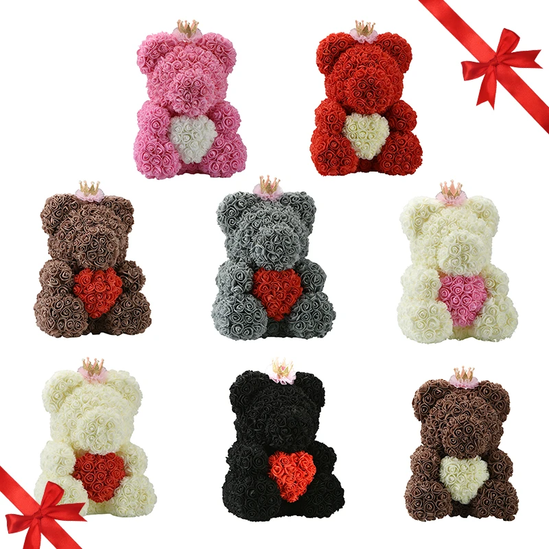 

Rose Artificial Flowers Bear of Rose Decoration Valentine Christmas Day Gift for Women