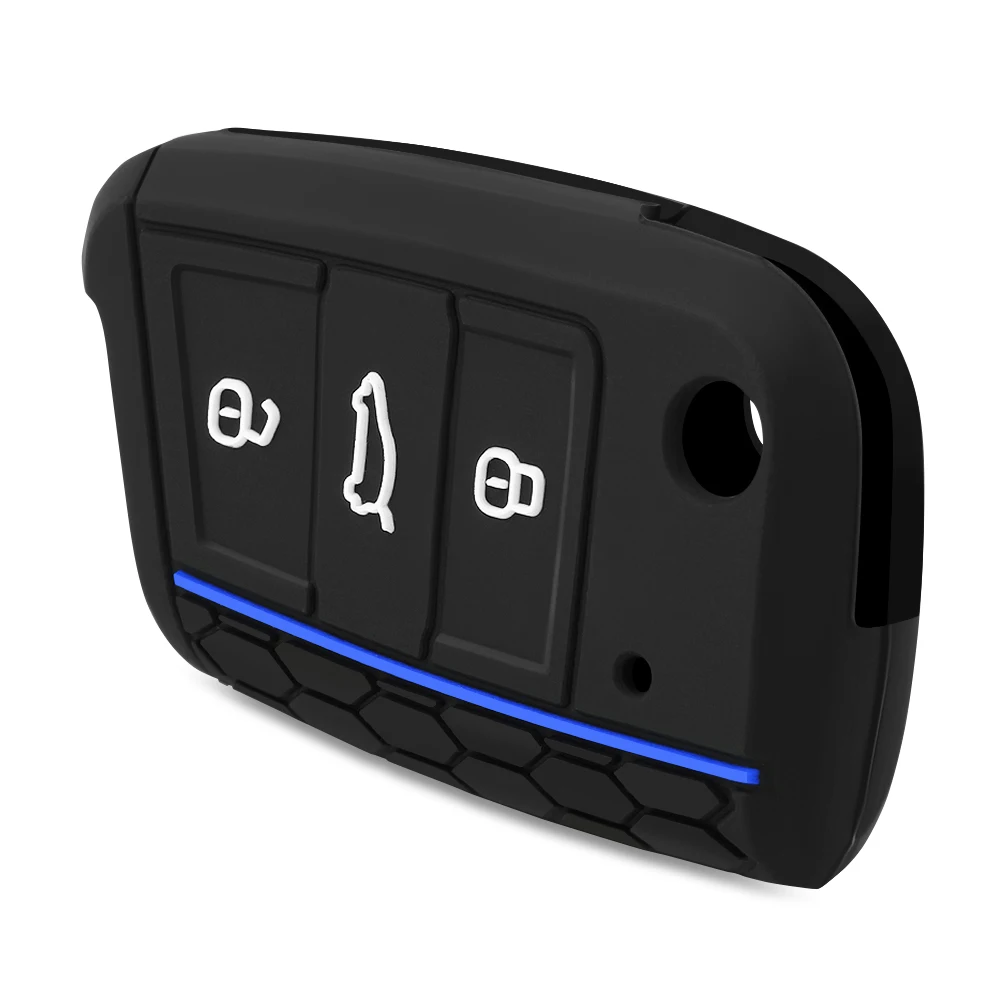 Силиконовый чехол с 3 кнопками для VW GOLF 7 MK7 SKODA SEAT 2014 2015 2016|Кольца ключей| |