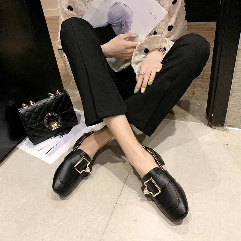Обувь на толстом каблуке с пряжкой Женские туфли-лодочки Модельные офисные туфли