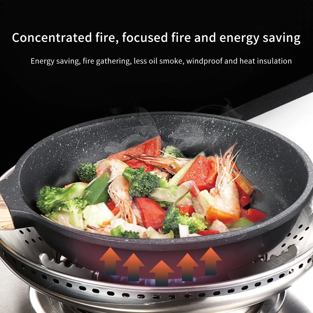 

Home Kitchen Bracket Tool Stainless Steel Energy-Saving Windshield Gathers Multifunction Gas Stove Cover Windproof Universal