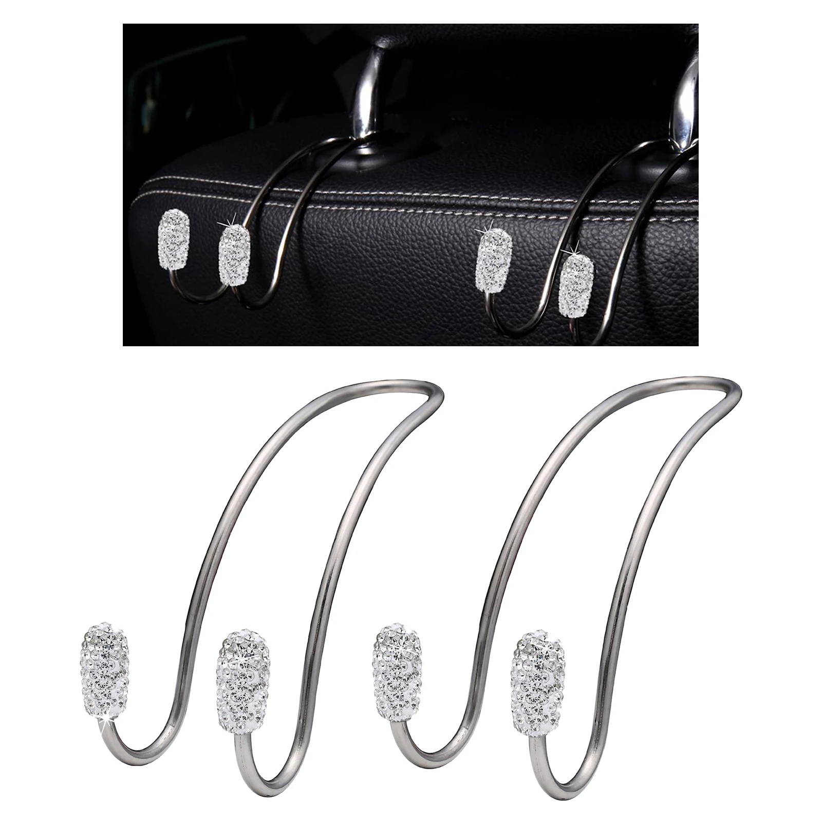 

2 упаковки авто крючки автомобиля экологических требований Органайзер подголовник сиденья, крючки, станок и er хранения универсальный для в...