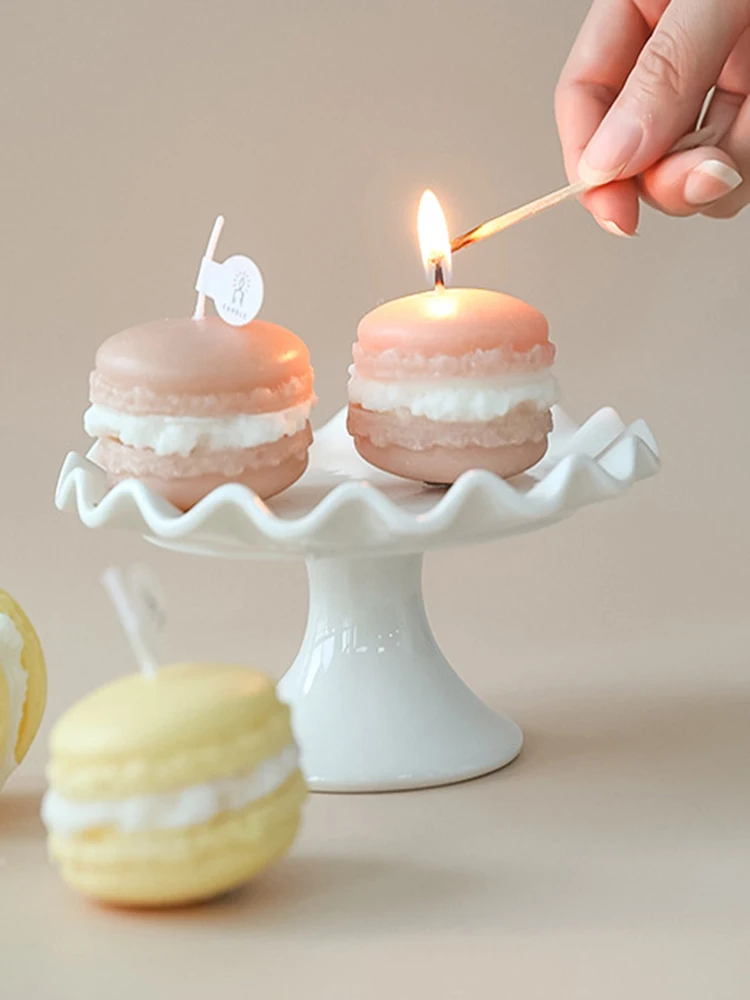 

Handmade Lovely Macaron Scented Candles Wedding Aromatherapy Candles Home Party Decoration INS Shooting Props Gift for New Year
