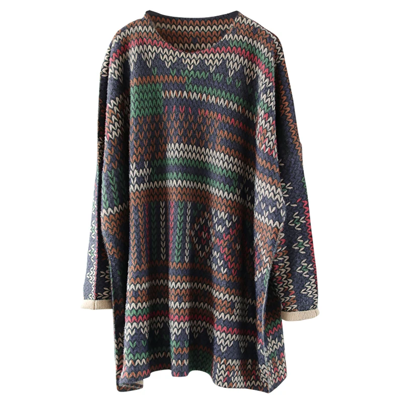 Осенний свитер большого размера женские модные свободные пуловеры 2019 Новые топы