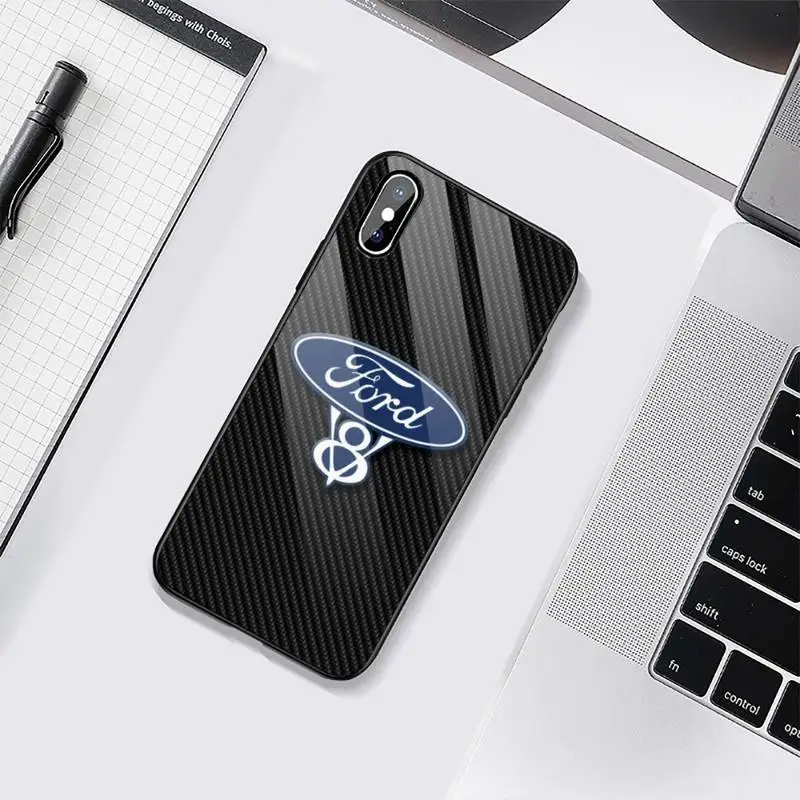 

for Ford Phone Case Tempered glass For iphone 6 6S 7 8 plus X XS XR 11 12 mini PRO MAX