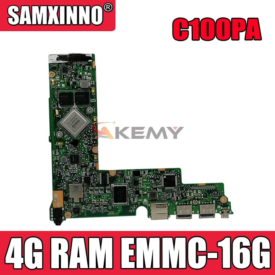 

Akemy C100PA Laptop motherboard for ASUS C100PA C100P C100 Test original mainboard 4G RAM EMMC-16G