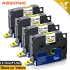 Absonic 4 шт. термоусадочные трубки HSe631 HSe-631 11,7 мм * 1,5 м запечатанных лент для кассетный картридж совместимый принтер для печати этикеток