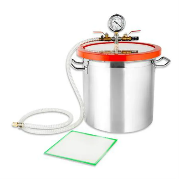 

1.5 /2 /3 /5 Gallon Vacuum Chamber Stainless Steel Vacuum Degassing Chamber Glass Lid Heat Treated Silicone Lid Gasket